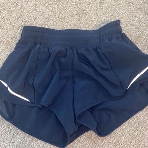 Navy lululemon hotty hot shorts in perfect condition !